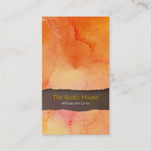 Oranje Waterverf Wash Retail Trade Visitekaartje