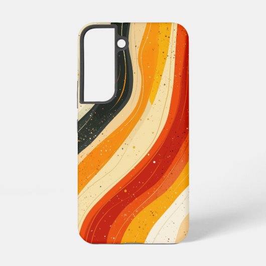 Oranje Wave Rush Telefoonhoes Samsung Galaxy Hoesje (Achterkant)
