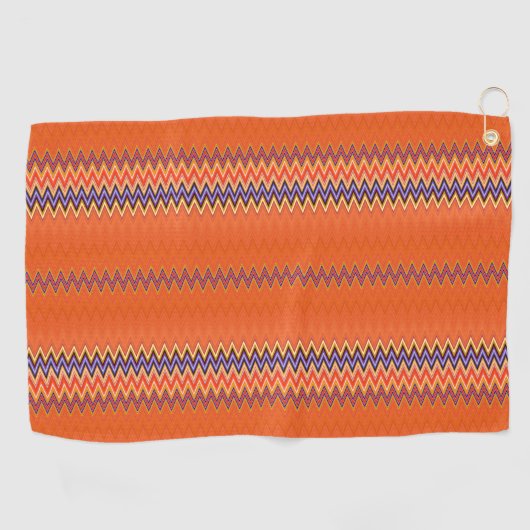 Oranje Wavy Pattern Golfhanddoek (Horizontaal)
