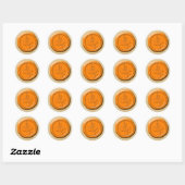 Oranje Wax Seal OFMD Branch Design Magnet Ronde Sticker (Vel)