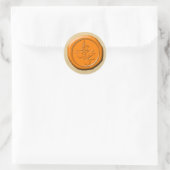 Oranje Wax Seal OFMD Branch Design Magnet Ronde Sticker (Tas)