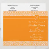 Oranje Wedding Order of Service & Ceremony Program (Voorkant / Achterkant)
