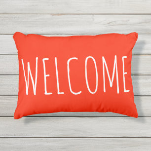 Oranje Welkom buitenshuis patiënt Accent Pillow Buitenkussen