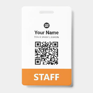 Oranje Werknemer Qr Code, Bar Code, Logo, Naam Badge
