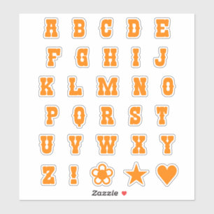 Oranje Western thema Lettertypelabet Sticker