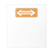 ORANJE WHATEVER ARROW ATTITUDE SHOUTOUWUITDRUKKING NOTITIEBLOK (Voorkant)