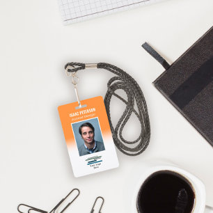 Oranje White Employee Photo Company Logo Badge