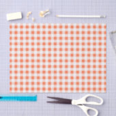Oranje White Gingham Pattern Tissuepapier (Craft)