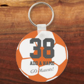 Oranje White Voetbal Team Player ・ Custom Sleutelhanger (Voorkant)