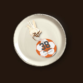 Oranje White Voetbal Team Player ・ Custom Sleutelhanger