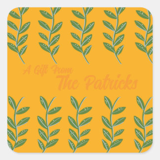 Oranje wijnstok cadeau Label Sticker