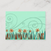 Oranje wilde bloemen visitekaartje (Achterkant)