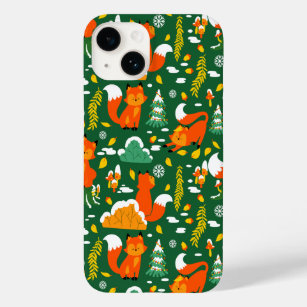 Oranje wilde herfst winter bos vos Case-Mate iPhone 14 hoesje