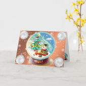 Oranje winter kaart (Gele Bloem)