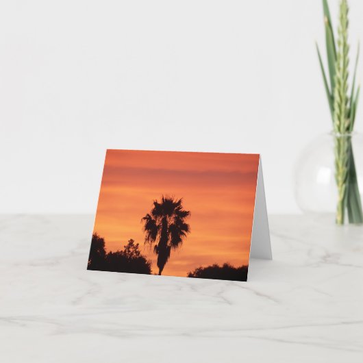 Oranje winterzonsondergang in Florida op een blanc Kaart (Voorkant)