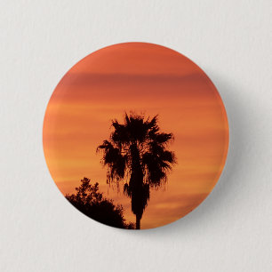 Oranje winterzonsonderstel ronde button 5,7 cm