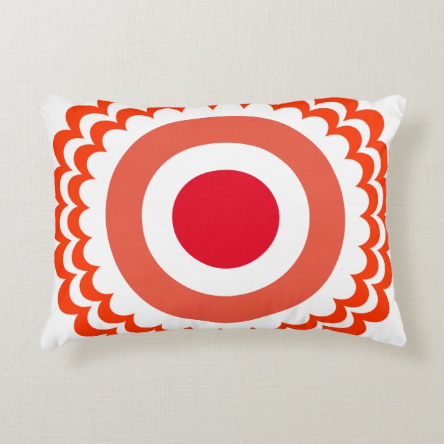 Oranje wit accent kussen (Voorkant)