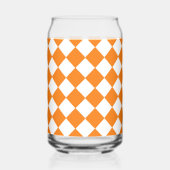 Oranje wit Checker Diamantpatroon Blikvorm Glas (Rechts)