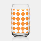 Oranje wit Checker Diamantpatroon Blikvorm Glas (Links)