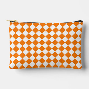 Oranje wit Checker Diamantpatroon Etui