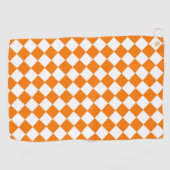 Oranje wit Checker Diamantpatroon Golfhanddoek (Horizontaal)