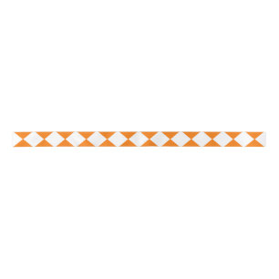Oranje wit Checker Diamantpatroon Lint