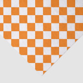 Oranje wit Checker Diamantpatroon Tissuepapier (Detail)
