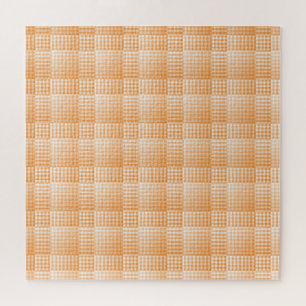 Oranje Wit Dambord Abstract Patroon Legpuzzel
