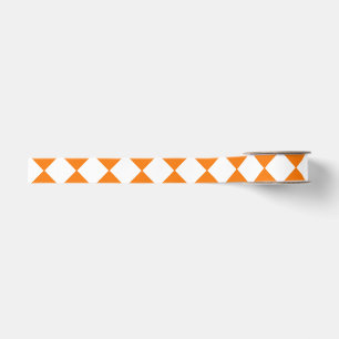 Oranje Wit Dambord Diamant Patroon Grosgrain Lint