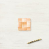 Oranje Wit Dambord Patchwork Patroon Post-it® Notes (Op bureau)