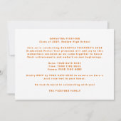 Oranje wit funky foto college foto Afstuderen Aankondiging (Achterkant)