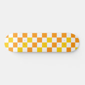 Oranje Wit Geel Geruit Patroonontwerp Skateboard (Horizontaal)