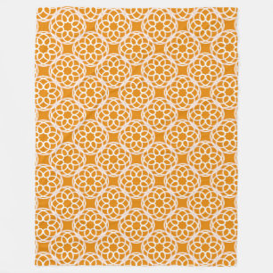Oranje wit geometrisch naadloos patroon fleece deken