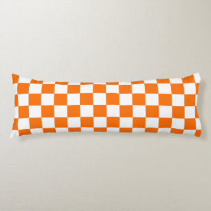 Oranje wit geruit controlepatroon lichaamskussen