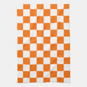 Oranje wit geruit controlepatroon theedoek (Verticaal)