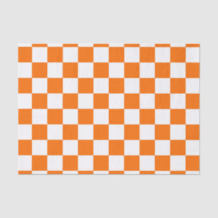 Oranje wit geruit controlepatroon tissuepapier