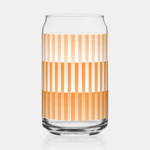 Oranje wit gestreept patroon blikvorm glas