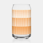 Oranje wit gestreept patroon blikvorm glas (Achterkant)