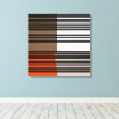 Oranje wit grijs strips kunstpatroon Canvas Afdruk (Insitu (Houten vloer))