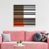 Oranje wit grijs strips kunstpatroon Canvas Afdruk (Insitu (Woonkamer))