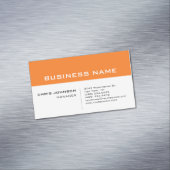 Oranje wit modern minimalistisch magnetisch visitekaartje (Voorbeeld)