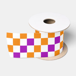 Oranje Wit Paarse Geruite Ontwerp Lint