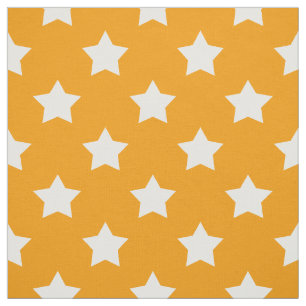 Oranje wit sterrenpatroon decoratief textiel stof