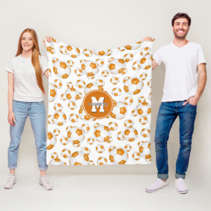 oranje wit team kleuren jongens sportvoetbal fleece deken