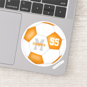 Oranje wit team kleuren jongens voetbal sticker