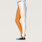 Oranje wit tweekleurig splitsen half ontwerp leggings (Links)