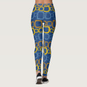 oranje wit vierkant blauw geel leggings (Achterkant)