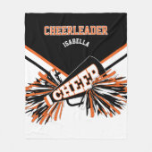 Oranje, Wit & Zwart - Voor een Cheerleader Fleece Deken (Voorkant)