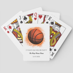 Oranje witte basketbalspeler vrijgezellenfeest pokerkaarten