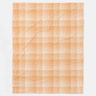 Oranje Witte Checker Abstract Patroon Fleece Deken